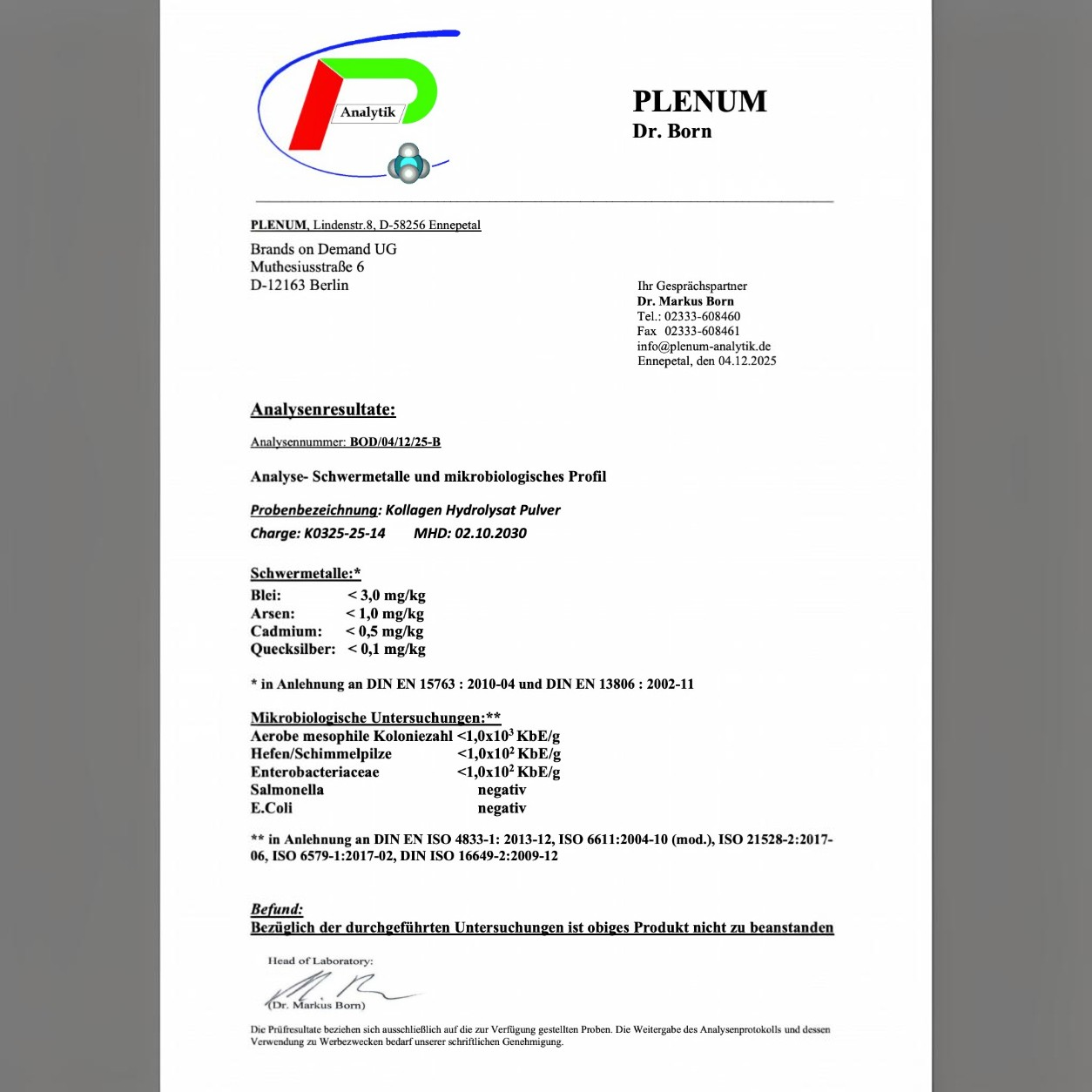 100 % Kollagen Hydrolysat mit Vitamin C